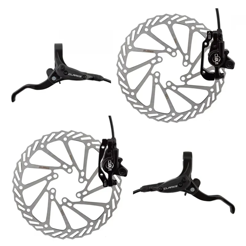 Clarks Clout-1 Front/Rear 160mm Hydraulic Disk Brake Kit in Silver