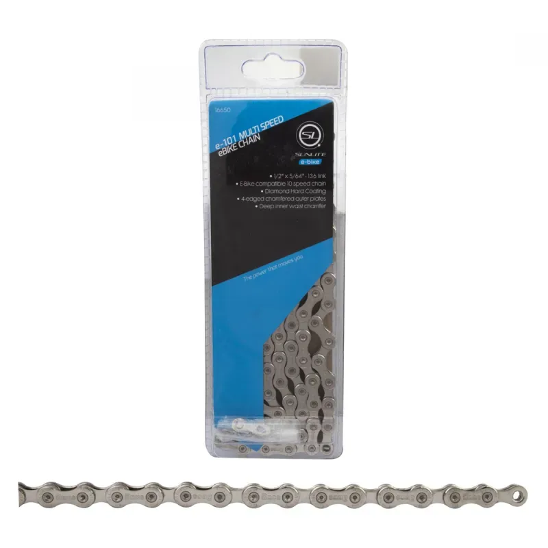 Sunlite Replacement F/E-bike Bicycle Chain - E101 10-speed 136-link 1/2x5/64