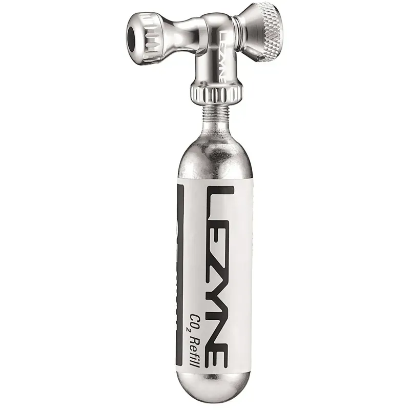 Lezyne Control Drive Co2 with 16 gram cartridge and machined Slip Fit Chuck Silver