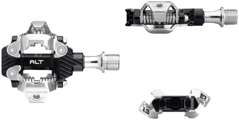 Wolf Tooth ALT XC Clipless Pedals - Dual Sided Clipless Alloy 9/16 Black Pair Shimano SPD Black-4