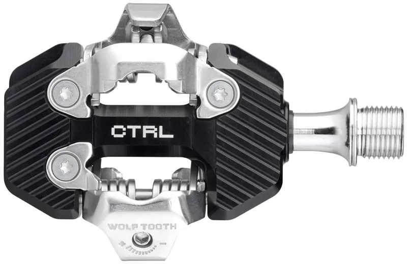 Wolf Tooth CTRL Trail Clipless Pedals - Dual Sided Clipless Alloy 9/16 Black Pair Shimano SPD Black-1