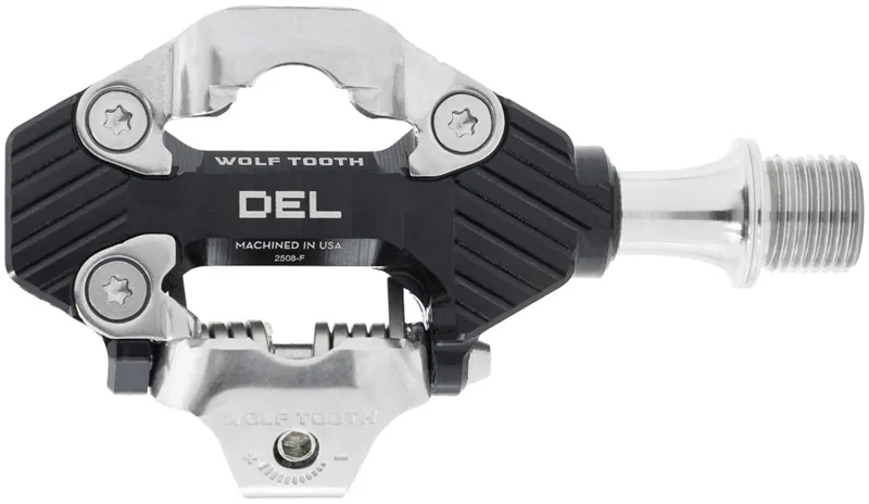 Wolf Tooth DEL Gravel Race Clipless Pedals - Single Sided Clipless Alloy 9/16 Black Pair Shimano SPD Black-1