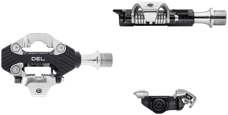 Wolf Tooth DEL Gravel Race Clipless Pedals - Single Sided Clipless Alloy 9/16 Black Pair Shimano SPD Black-5