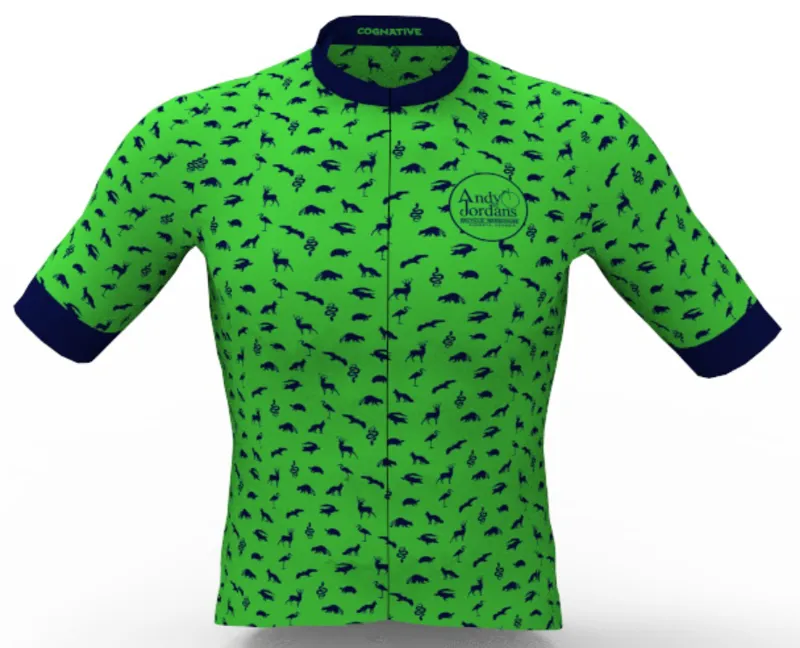 AJBW Wild Things Cycling Jersey Green/Blue