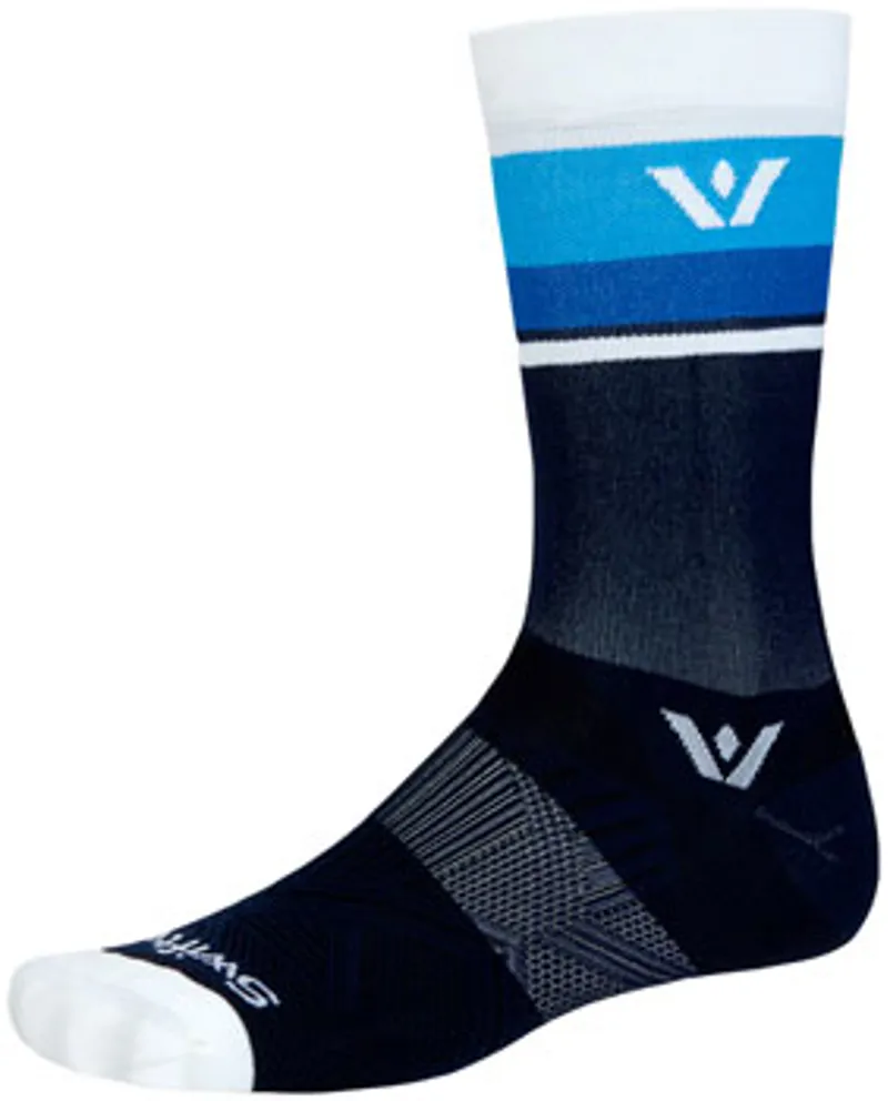 SwiftWick Aspire Crew Socks - Navy/White
