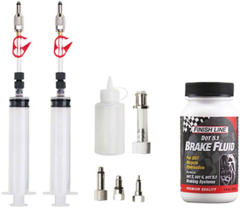 Jagwire Pro DOT Bleed Kit with Finish Line DOT 5.1 Fluid - For Avid Hayes Formula and Hope Disc Brakes