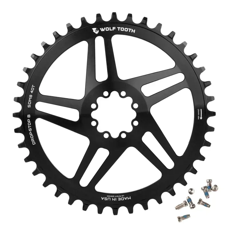 Wolf Tooth Direct Mount Chainring - 30t SRAM Direct Mount Drop-Stop A For SRAM 3-Bolt Cranksets 6mm Offset Black